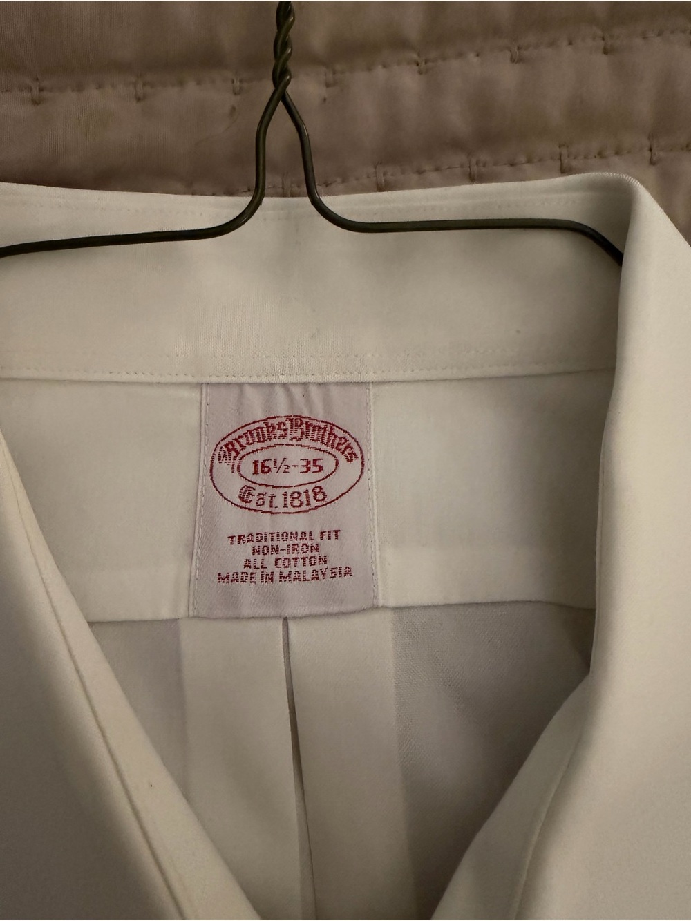 Brooks Brothers White Men's Dress Shirt - Classic Point Collar - Picture 2 of 2